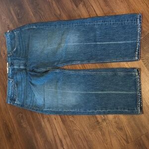 Proenza Schouler High Waisted Tapered Straight Leg Blue Jeans A1
